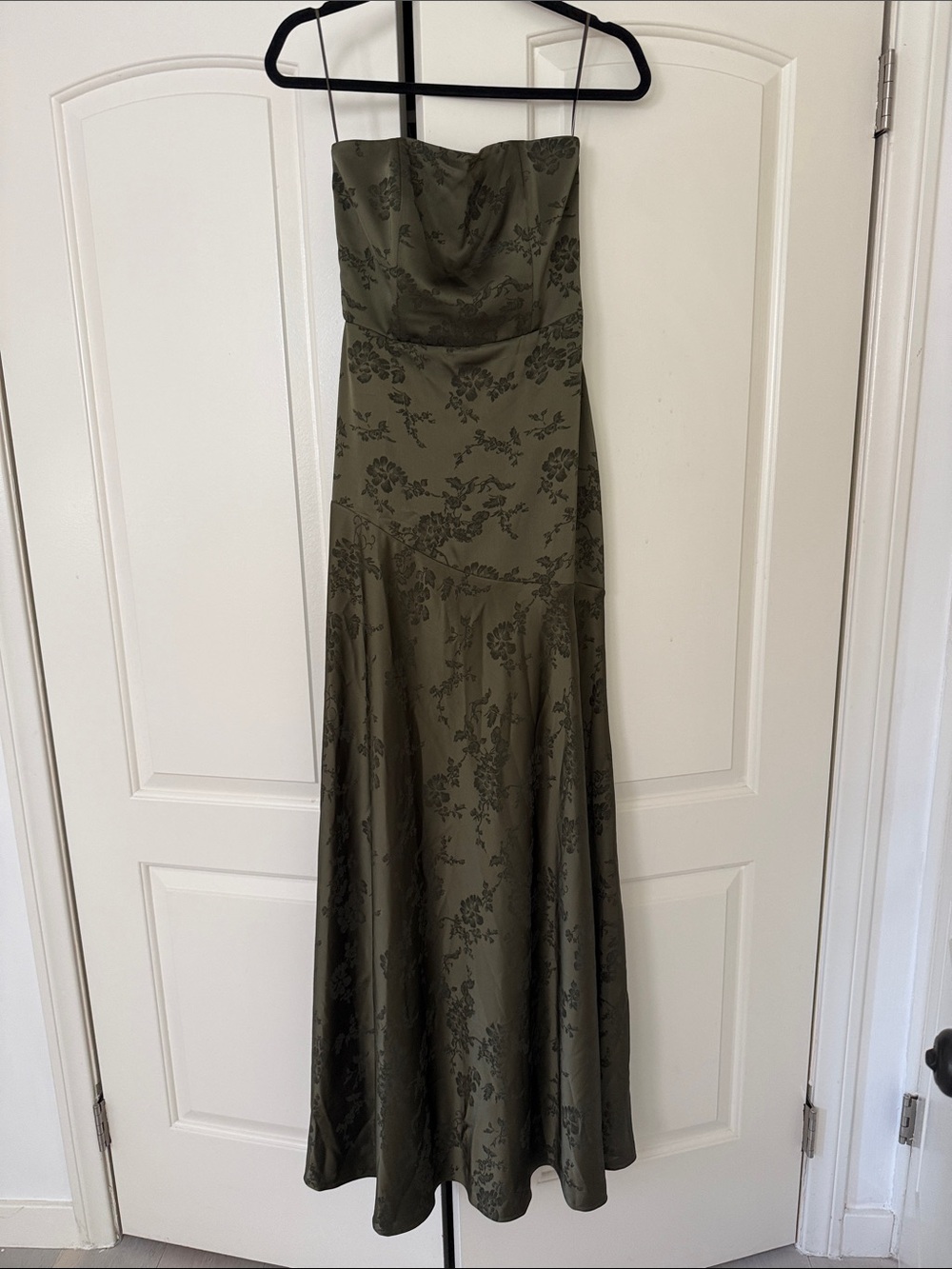 Park & Fifth Olive Green Strapless Evening Dress
